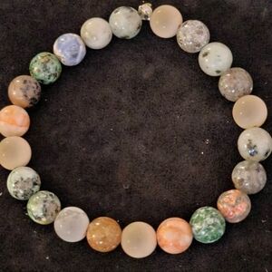 Agate variety beaded gemstone bracelet #2
